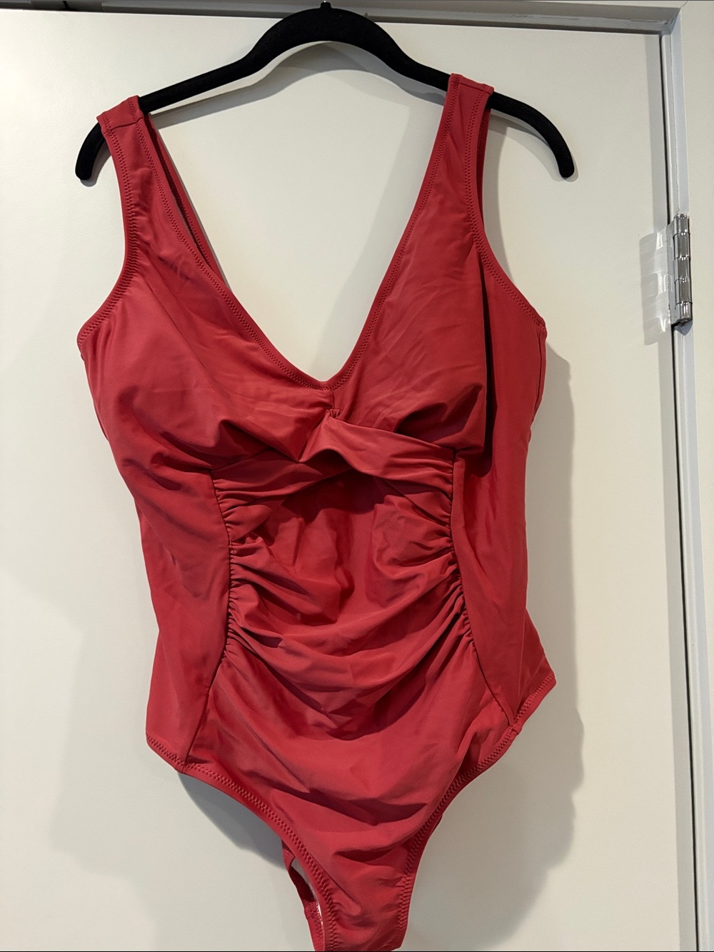 Cupshe blush Red Ruched One-Piece Swimsuit